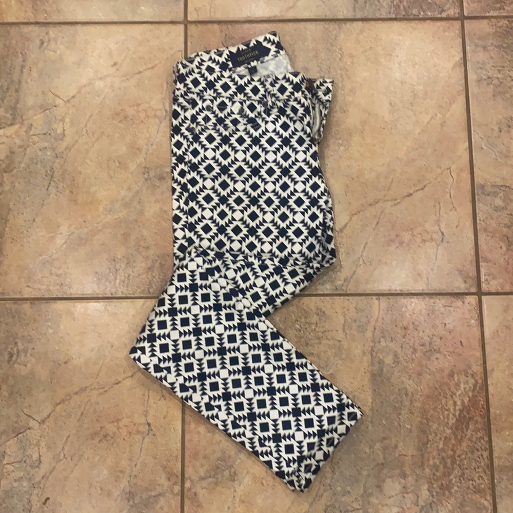 J. Crew toothpick geometric print pants